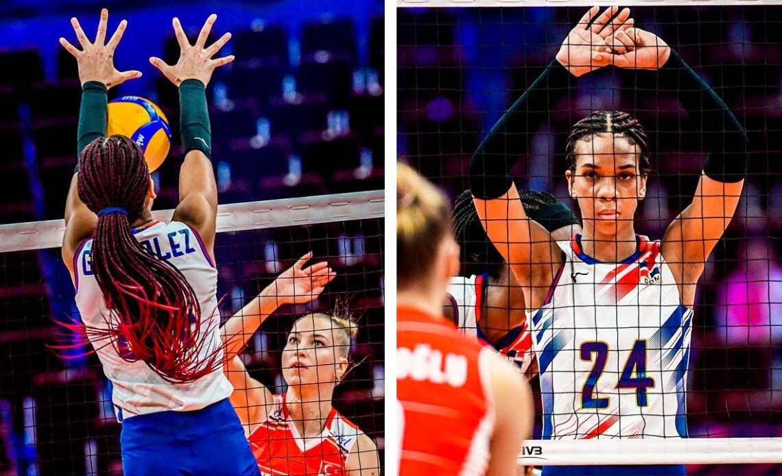 Amazing Volleyball Middle Blocker from Dominican - Young Geraldine Sthefany Gonzalez World Cup 2022