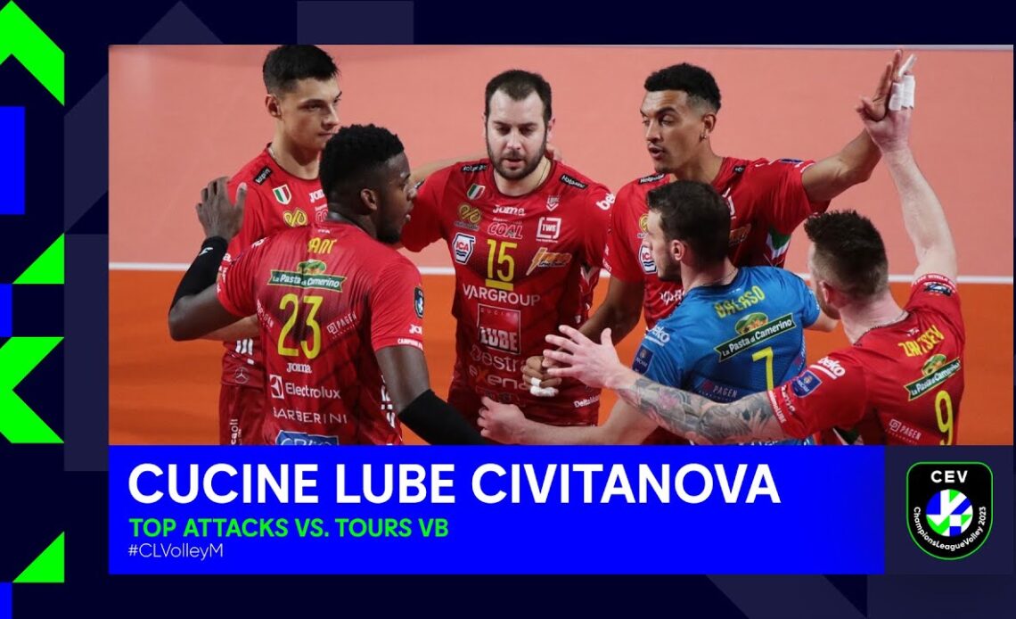 Cucine Lube Civitanova's TOP 10 ATTACKS vs Tours Vb  - CEV Champions League Volley 2023