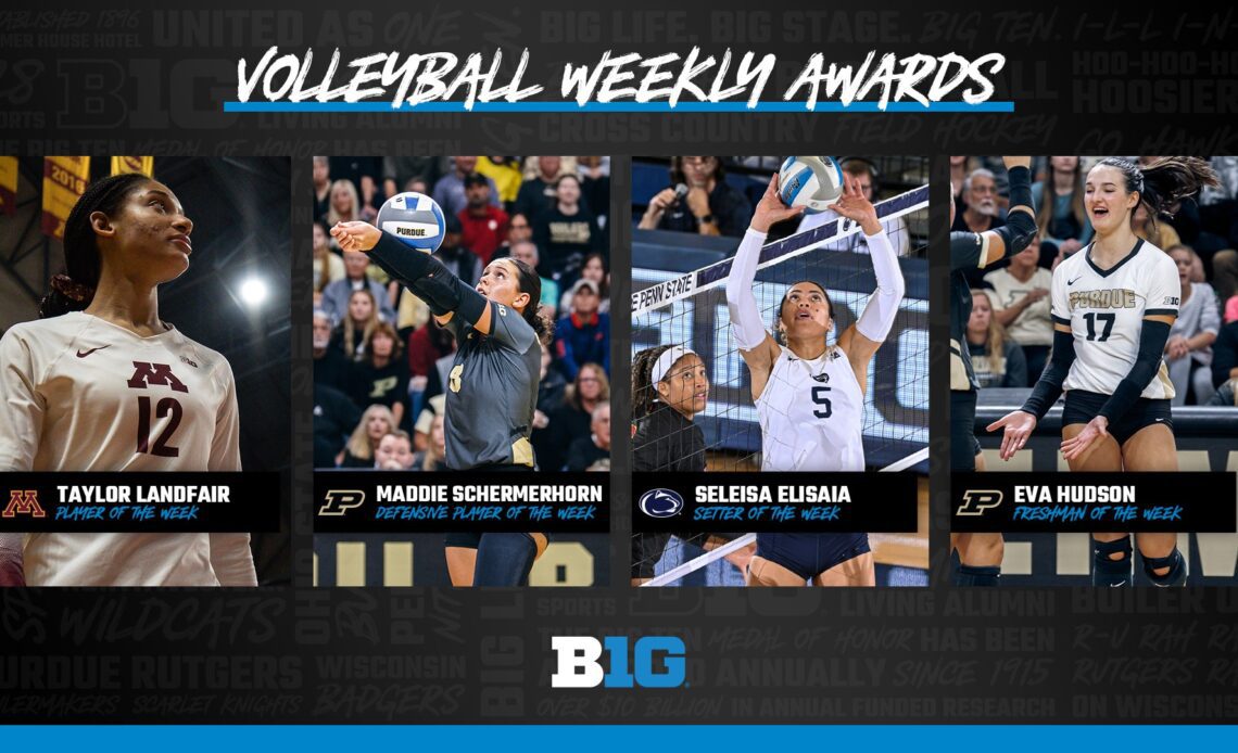 Minnesota, Penn State and Purdue Capture Big Ten Weekly Volleyball Awards