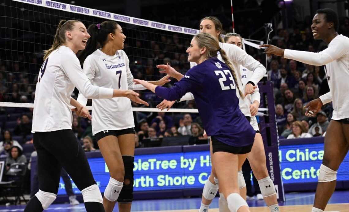 Northwestern Volleyball Sweeps Illinois on Senior Day