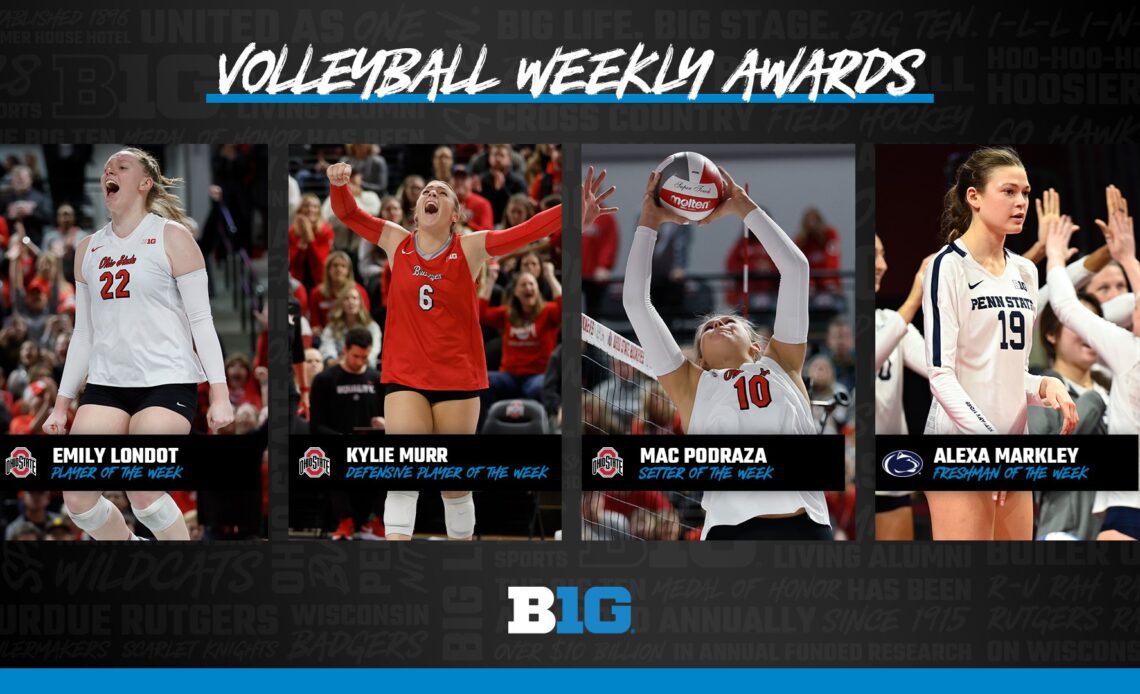 Ohio State and Penn State Capture Big Ten Weekly Volleyball Awards