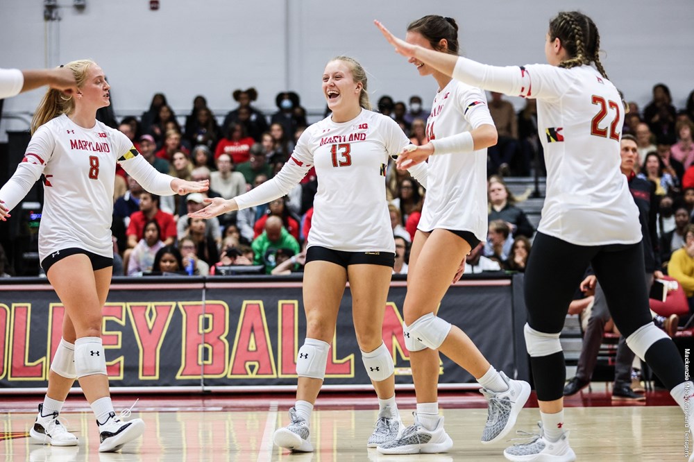 Setter Erin Engel (13)Maryland Terrapins vs. Michigan State at The Pavillion in College Park, MD on Friday, Sep. 30, 2022. Mackenzie Miles/Maryland Terrapins