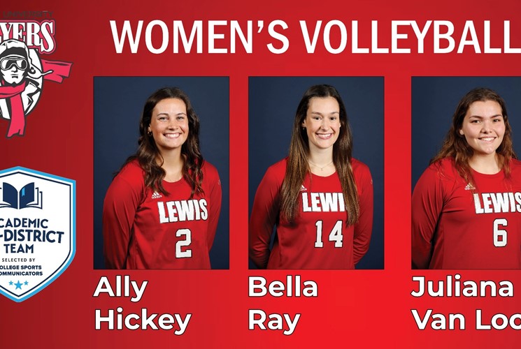 Three Lewis Women's Volleyball Players Named Academic All-District