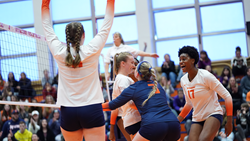 Volleyball Edged in Season Finale
