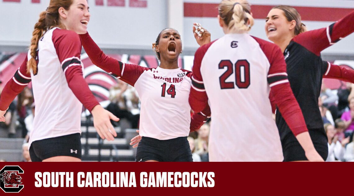Volleyball Rallies to Take Down Auburn in Home Finale – University of South Carolina Athletics