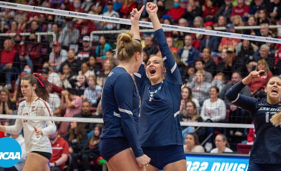 Full 5th set from San Diego-Stanford to decide final NCAA volleyball semifinalist