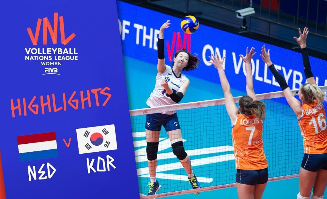 NETHERLANDS vs. KOREA -  Highlights Women | Week 1 | Volleyball Nations League 2019