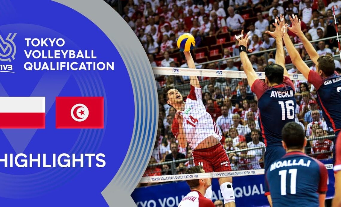POLAND vs. TUNISIA - Highlights Men | Volleyball Olympic Qualification 2019