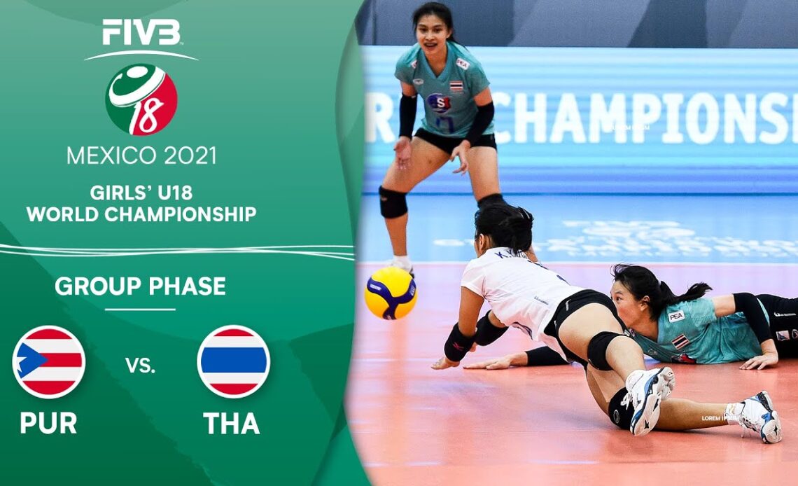 PUR vs. THA - Group Phase | Full Game | Girls U18 Volleyball World Champs 2021