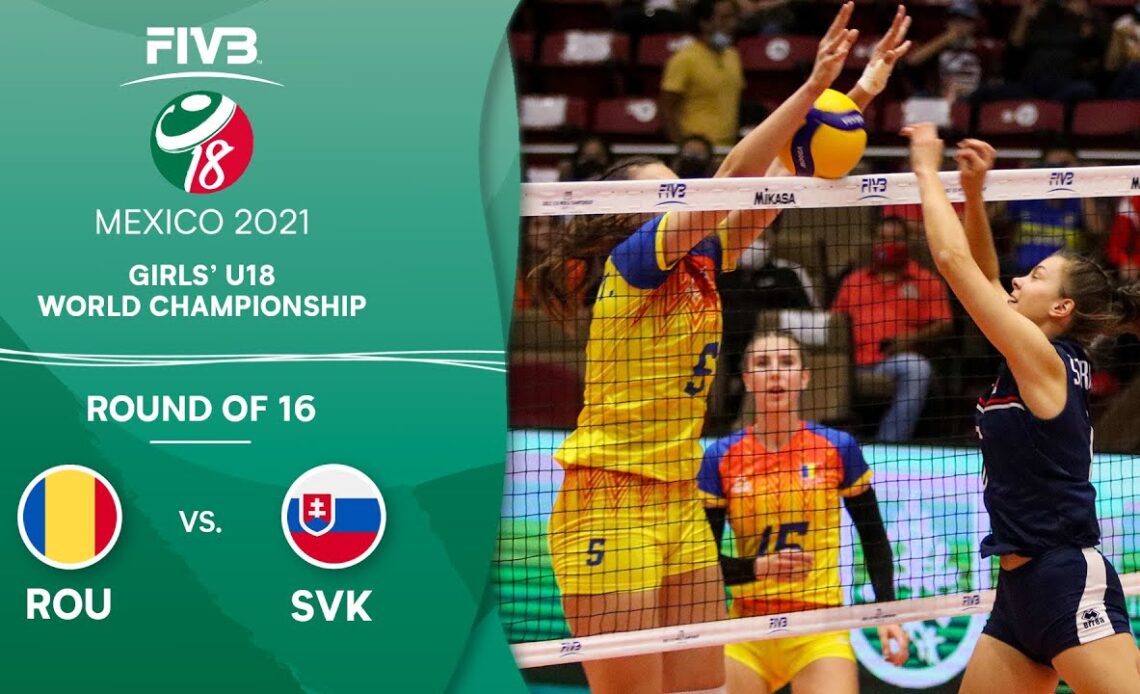 ROU vs. SVK - Round of 16 | Full Game | Girls U18 Volleyball World Champs 2021