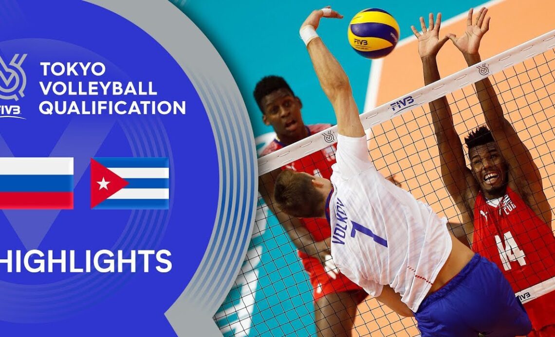 RUSSIA vs. CUBA - Highlights Men | Volleyball Olympic Qualification 2019