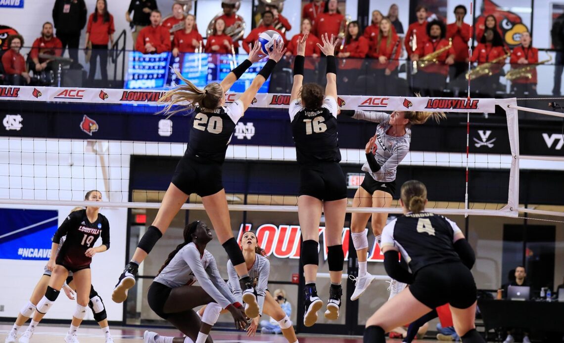 Volleyball Season Concludes at #1 Seed Louisville