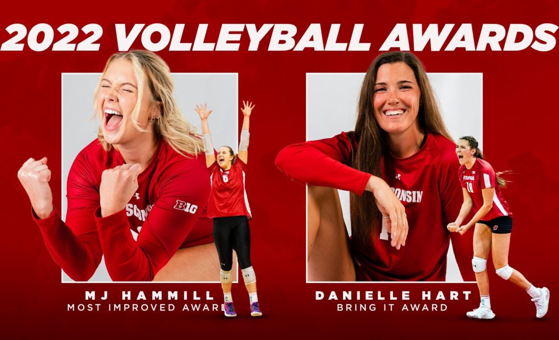 2022 Volleyball Award Winners; MJ Hammill Most Improved and Danielle Hart Bring It