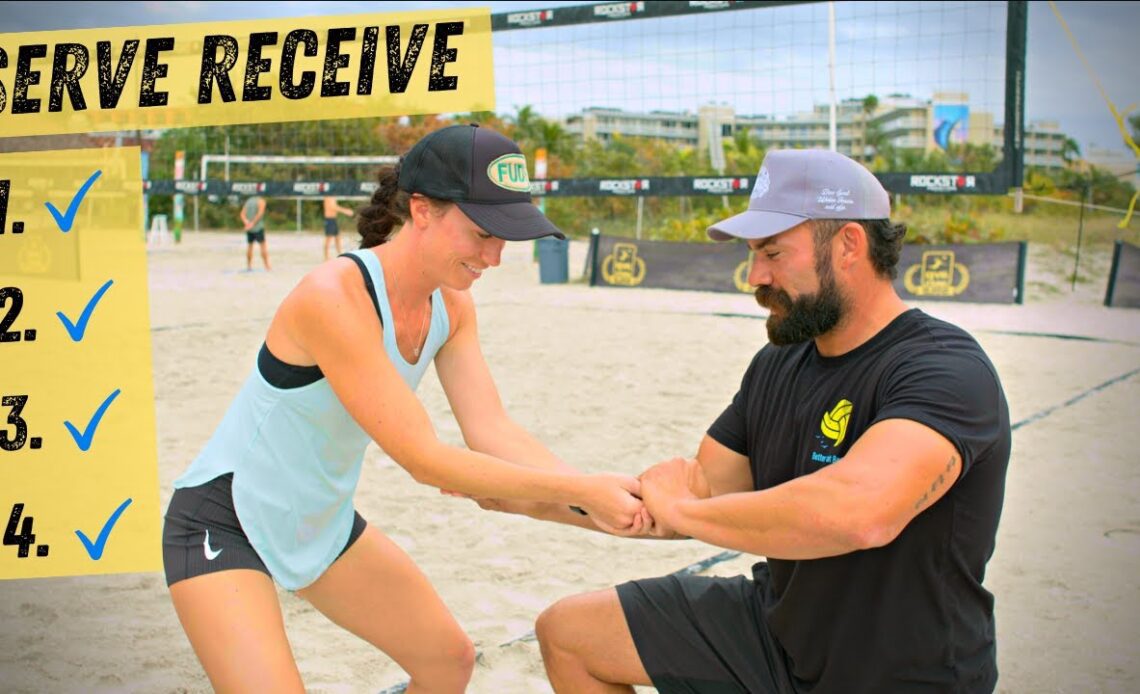 How To Pass a Volleyball In Serve Receive - Beach Volleyball
