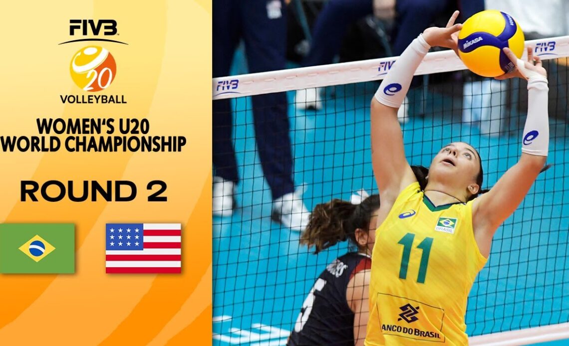 BRA vs. USA - Full Match | Round 2 | Women's U20 Volleyball World Champs 2021