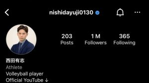 NISHIDA JOINS ONE MILLION CLUB ON INSTAGRAM