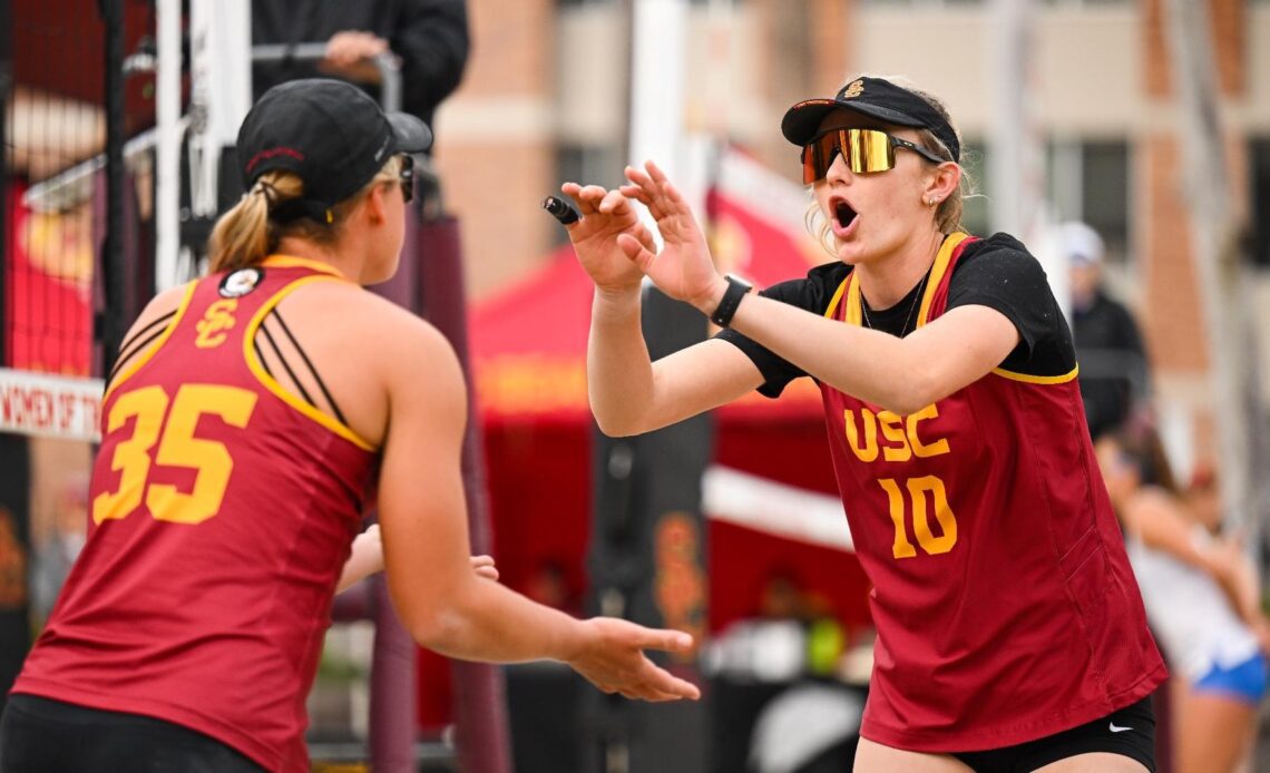 No. 2 USC Beach Volleyball Wins Pool on 3-2 Decision Over No. 11 Long Beach State