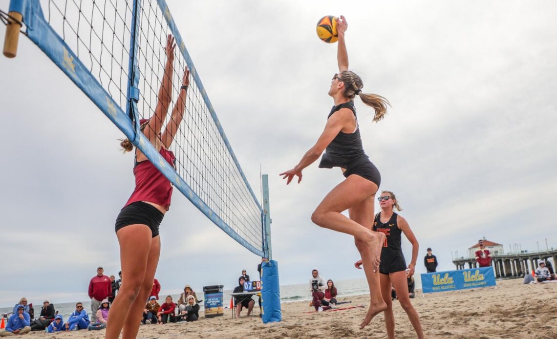 No. 3 USC Beach Volleyball Pushes Past No. 16 Panthers to Finish East Meets West Undefeated