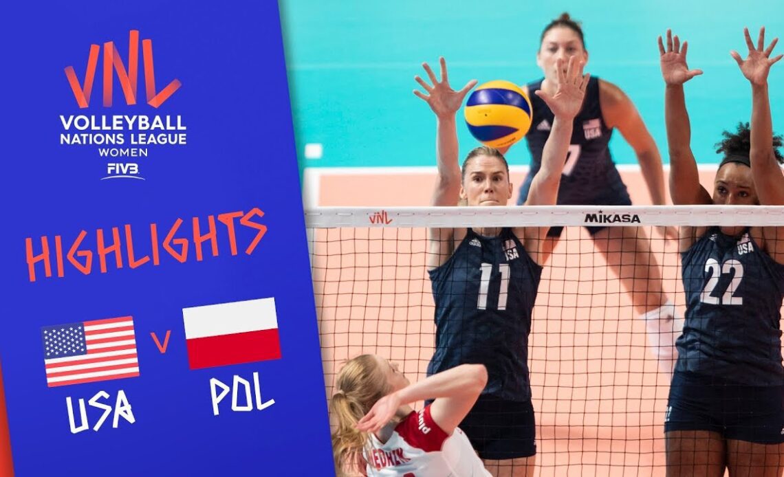 USA vs. POLAND - Highlights Women | Final Round | FIVB Volleyball Nations League 2019