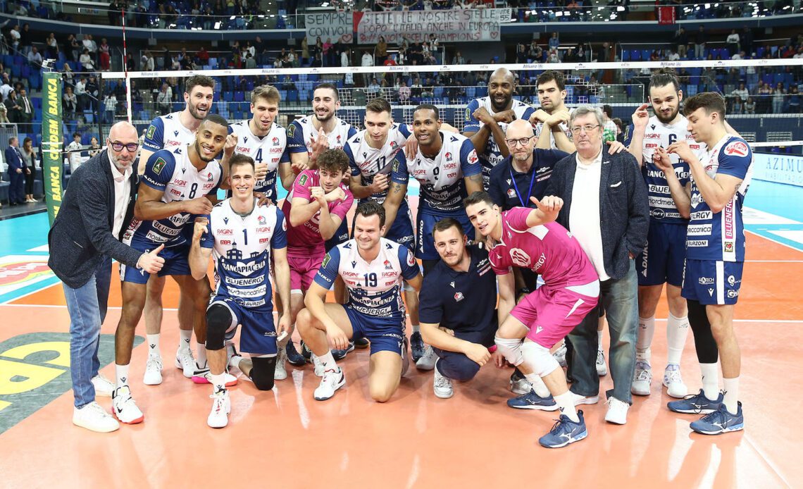 ITA M: Bluenergy Piacenza Dominates Allianz Milano in Game 2 of Playoff Series for 3rd Place, One Win Away from CEV Champions League Spot