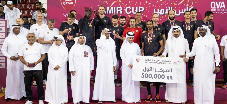 Sheikh Joaan bin Hamad Crowns Al Rayyan Winner of Amir Volleyball Cup