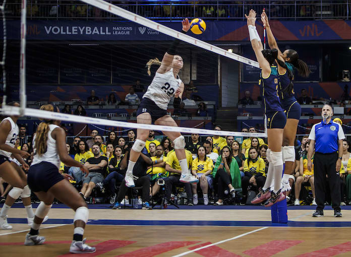 USA women sweep Brazil; men start second round of Volleyball Nations League