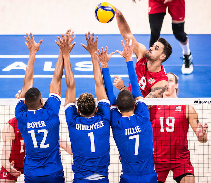 USA tops France in 5, plays Italy in Volleyball Nations League semifinals