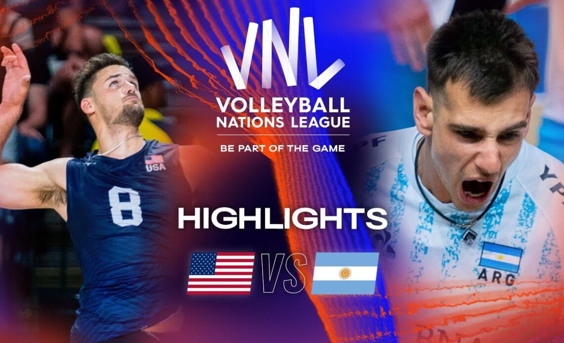 🇺🇸 USA vs. 🇦🇷 ARG - Highlights Week 3 | Men's VNL 2023
