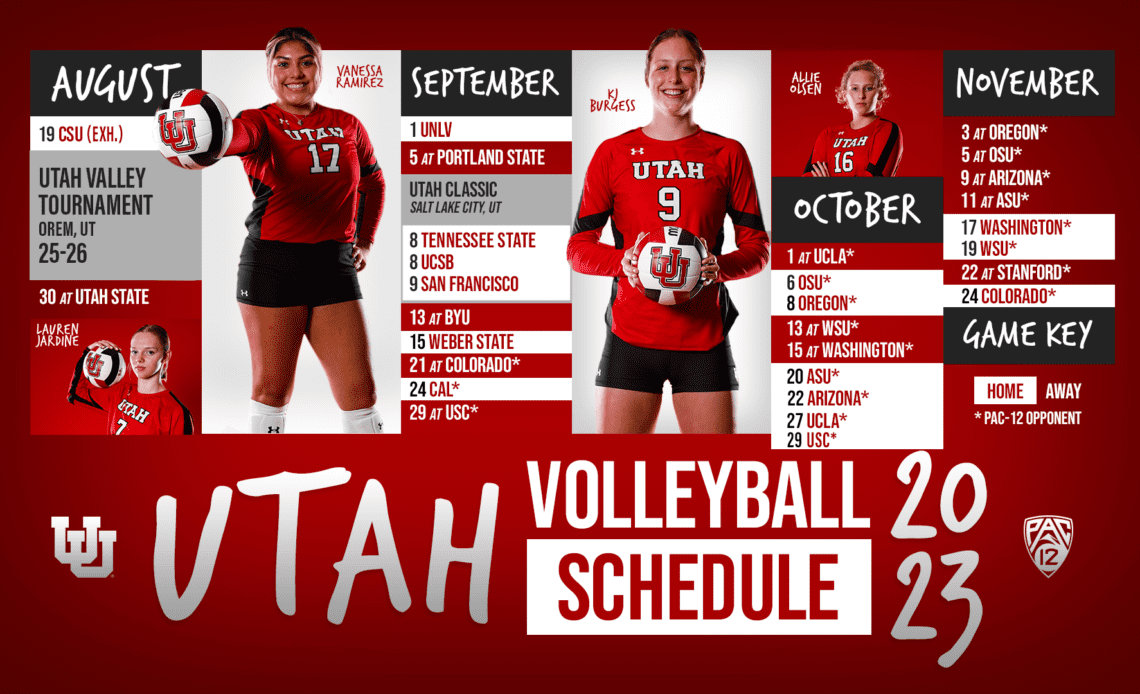 Utah Volleyball Releases 2023 Schedule