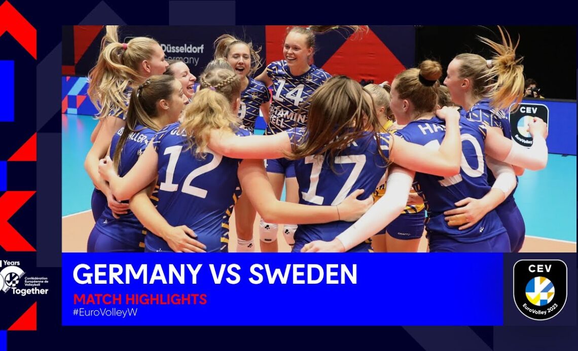 GERMANY vs. SWEDEN | Match Highlights | EuroVolley 2023 - Women