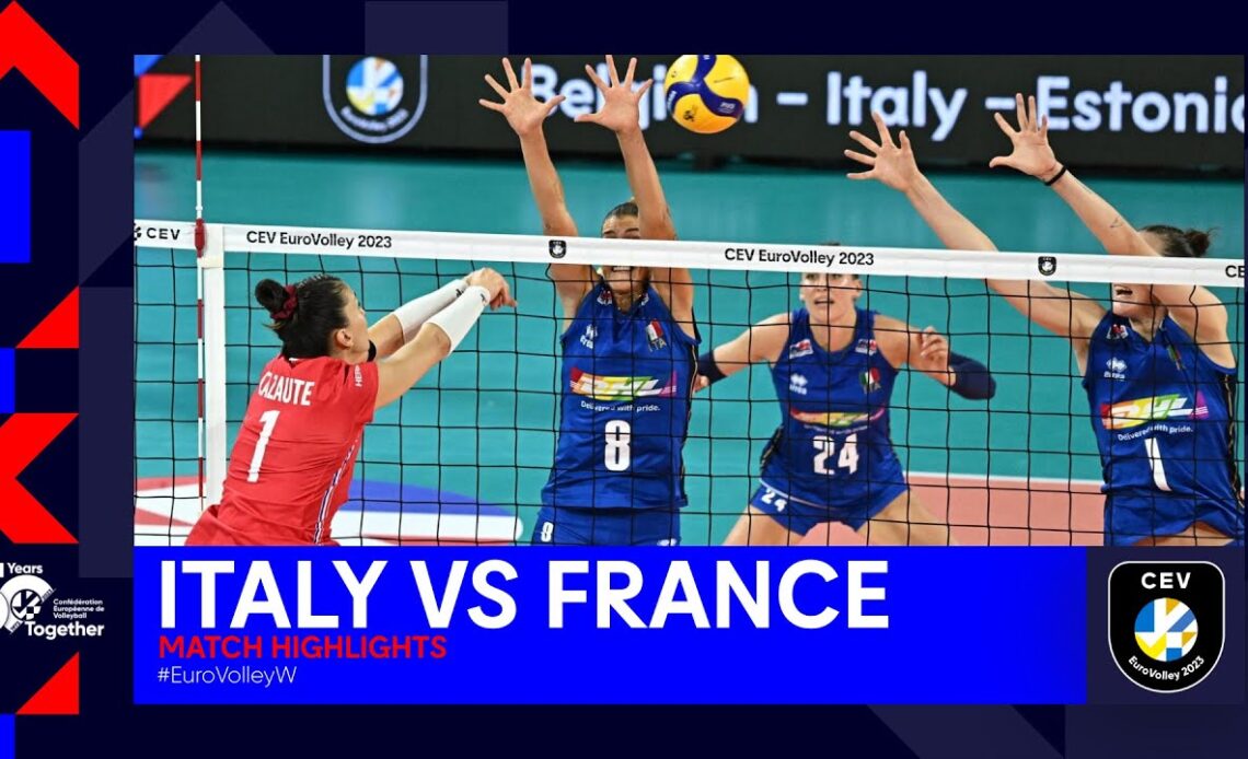 Italy vs. France I Match Highlights 1/4 Finals I CEV EuroVolley 2023 Women