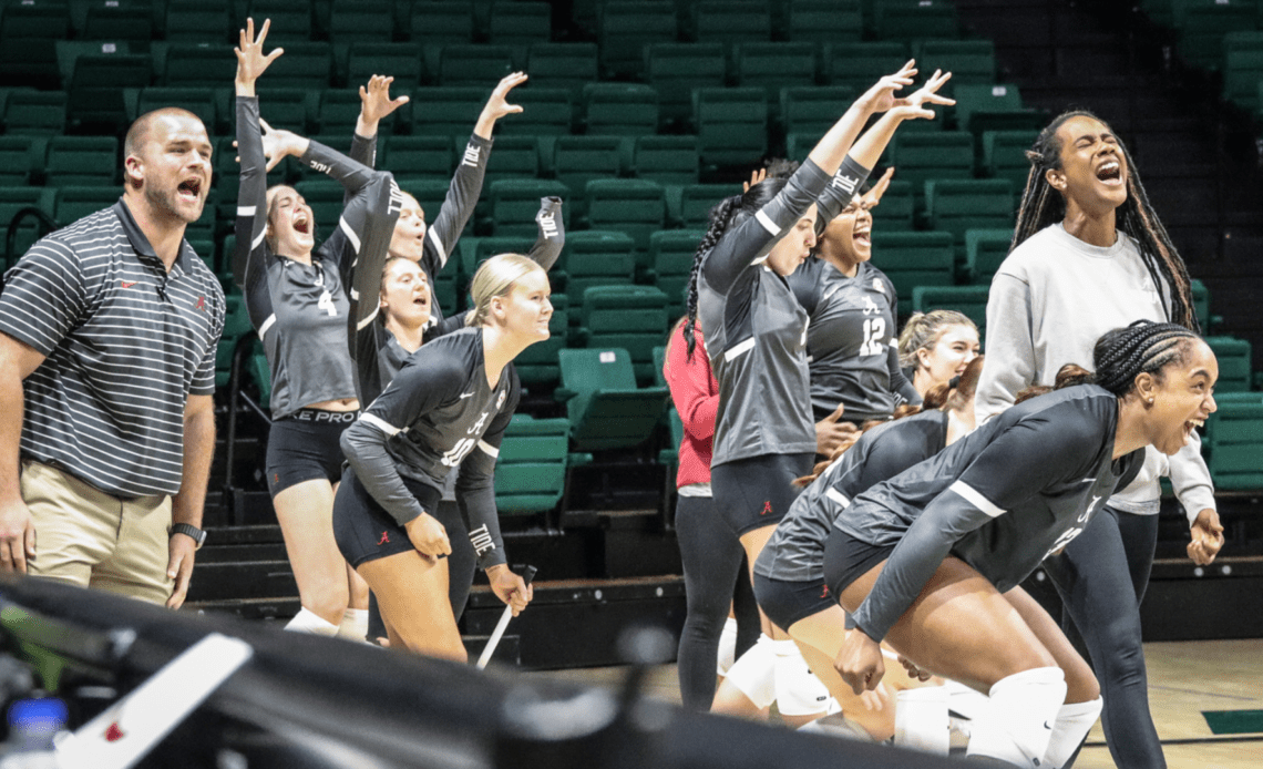 Alabama Pulls Reverse Sweep to Defeat Tarleton State in Five Sets