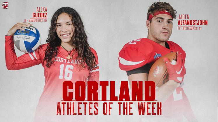 Alexa Guedez and Jaden AlfanoStJohn Named SUNY Cortland Athletes of the Week