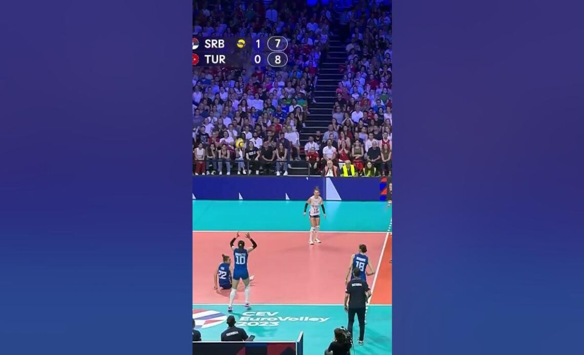 Intense Rally with Serbia and Turkiye at EuroVolley 23 #shorts