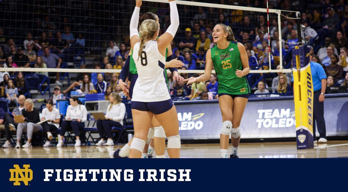 Irish Defeat Toledo in Straight Sets – Notre Dame Fighting Irish – Official Athletics Website
