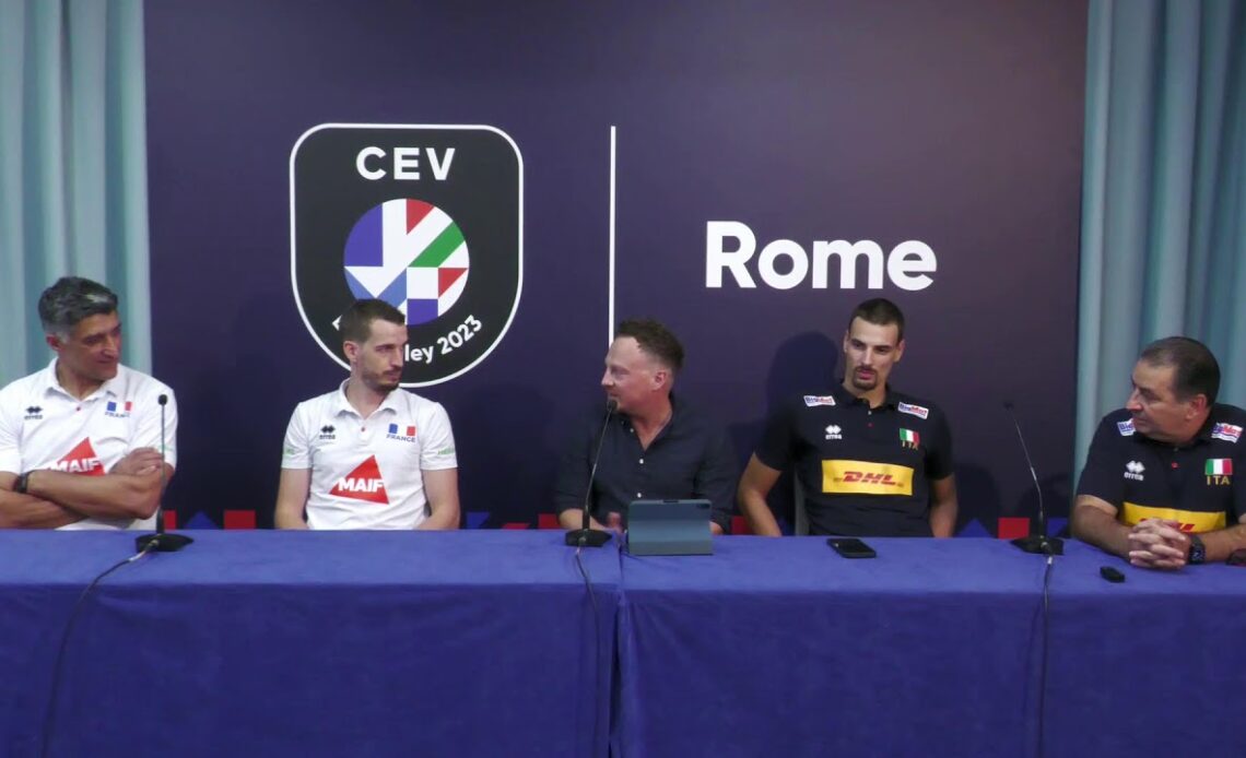 Media Meeting with the Men's Semifinalists - Italy vs France | CEV EuroVolley 2023