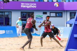 POWERHOUSES START VOYAGE WITH DIFFERENT OUTCOMES ON DAY 2 OF 19TH ASIAN GAMES MEN’S BEACH VOLLEYBALL COMPETITION