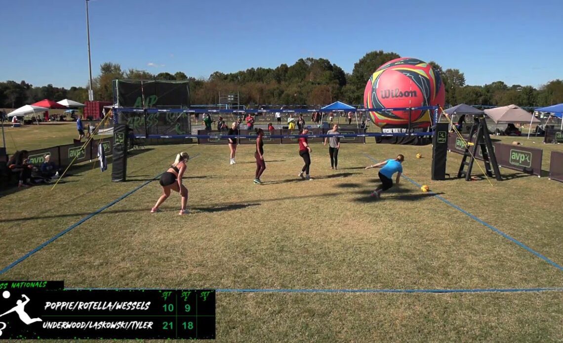 AVP Grass | Grass Nationals | underwood/Laskowski/Tyler vs. Poppie/Rotella/Wessels | Women's BB T…