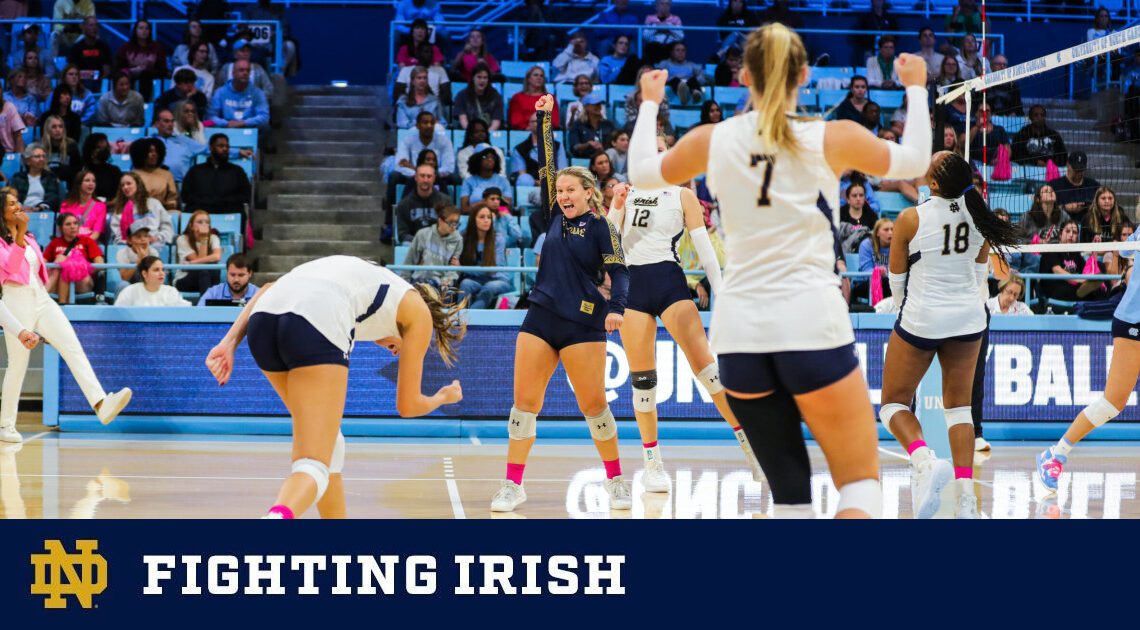 Irish Defeat Tar Heels in Five Set Thriller – Notre Dame Fighting Irish – Official Athletics Website