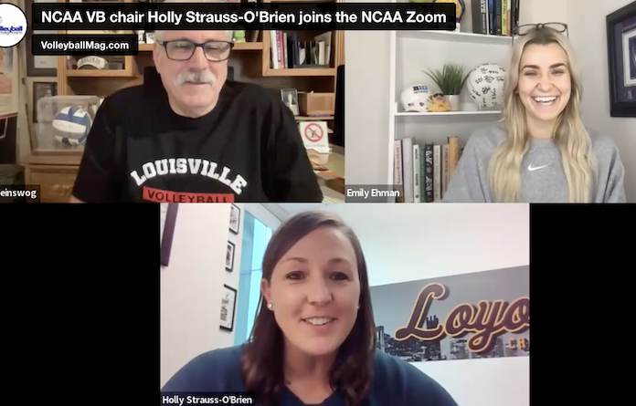 NCAA volleyball chair Holly Strauss-O'Brien joins the VBM Zoom