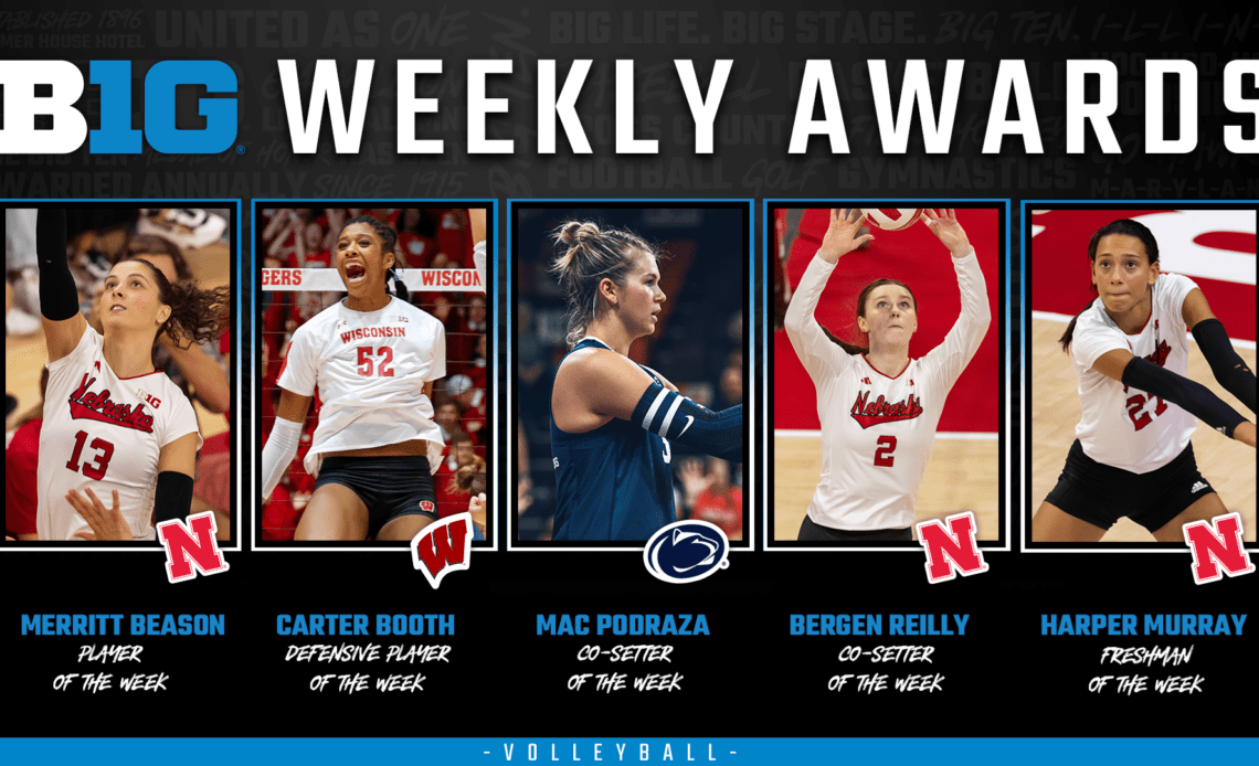 Nebraska, Wisconsin and Penn State Earn Weekly Volleyball Honors