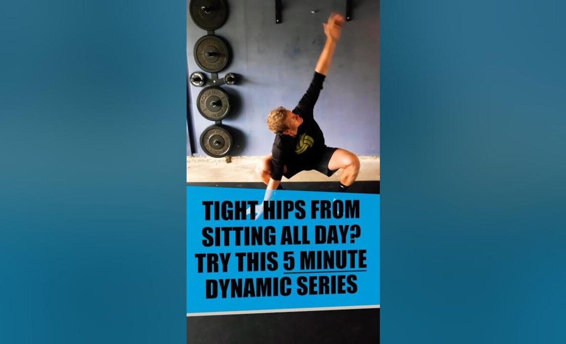 Tight Hips from Sitting All Day? Try this 5 Minute Dynamic Series. #fitness