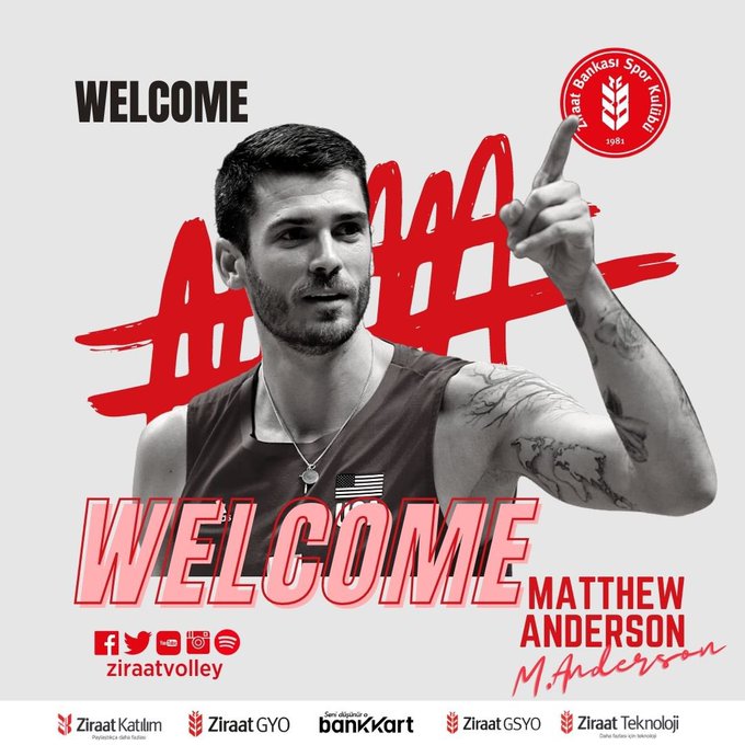 WorldofVolley :: TUR M: Ziraat Bankasi Ankara Welcomes US Star Matt Anderson