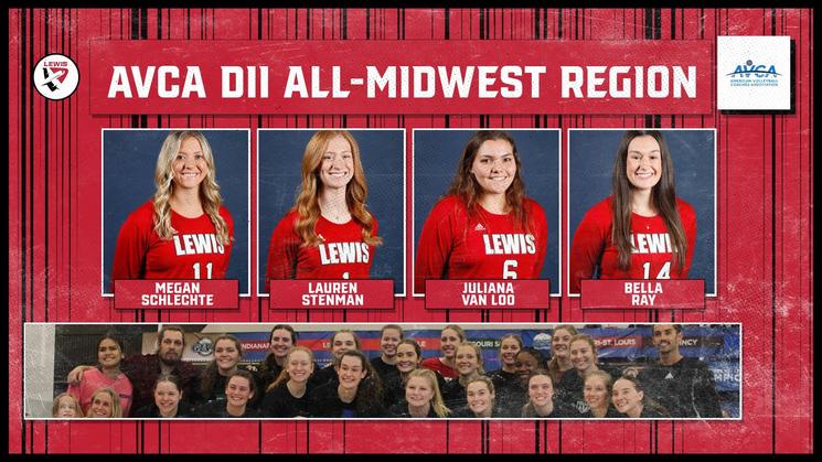 Four Lewis Players Named AVCA NCAA DII Women's Volleyball All-Midwest Region