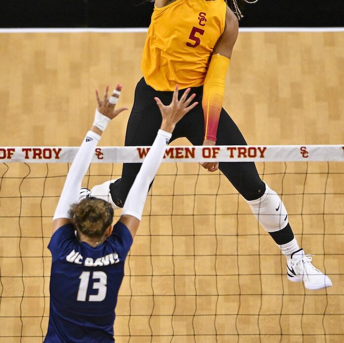 Skylar Fields poised for run to become NCAA kills leader as USC opens NCAA play