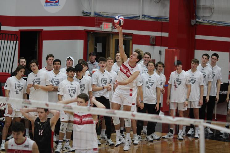 Lewis Men's Volleyball Sweeps Merrimack at Home