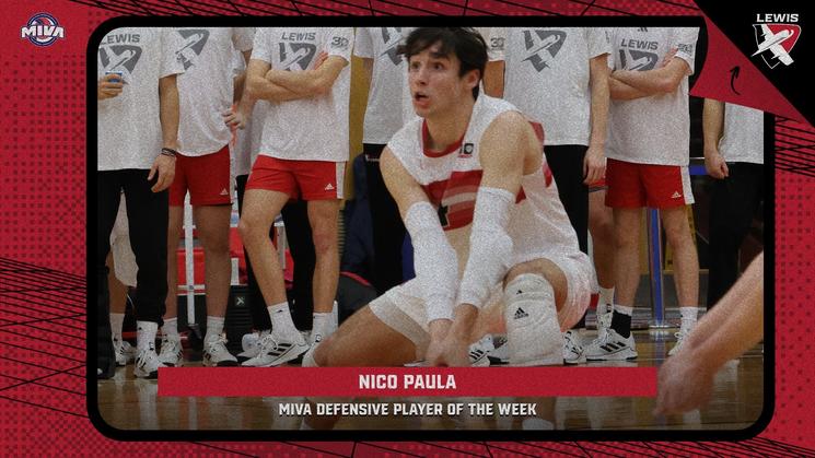 Nico Paula Named MIVA Defensive Player of the Week, Off the Block Libero of the Week