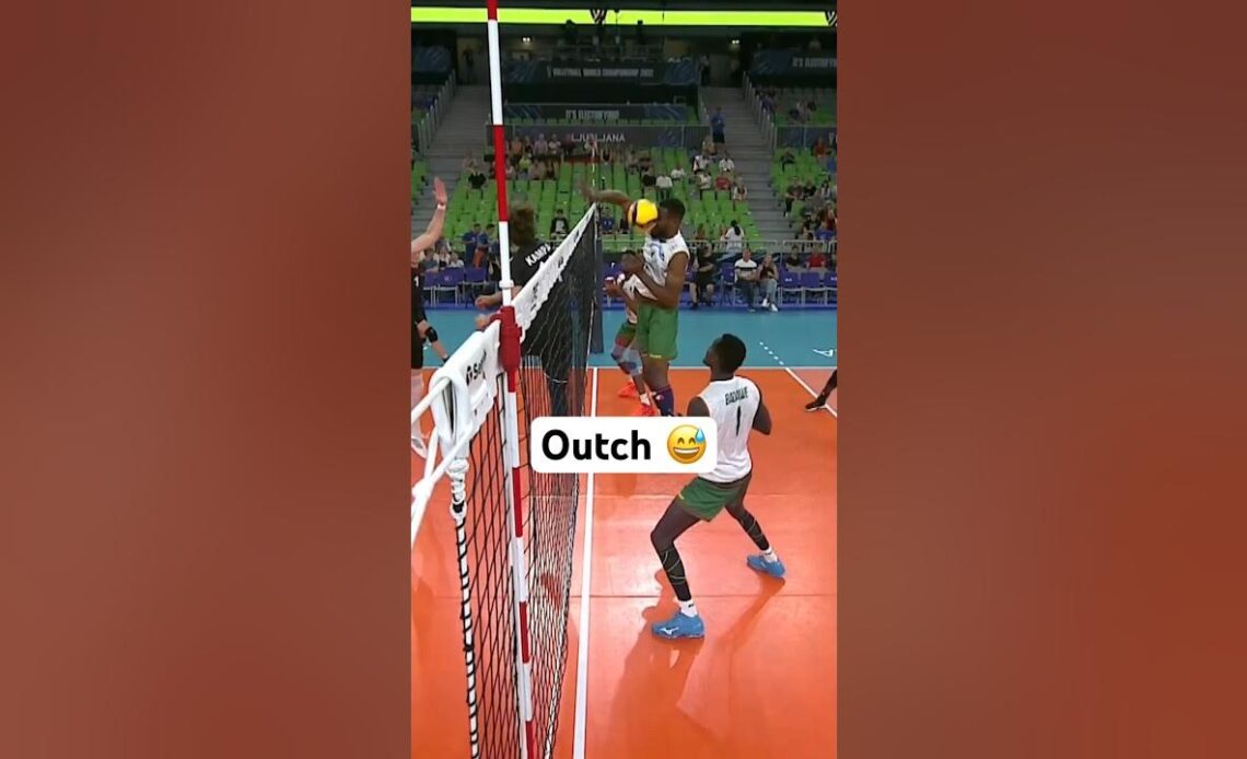 RIGHT in the face 😅 #volleyballworld