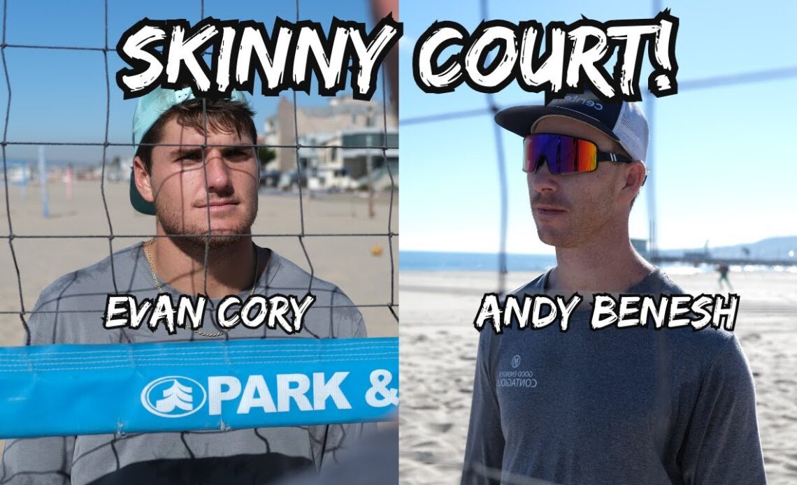 Beach Volleyball Warm Up With The Pros: SKINNY COURT | Andy Benesh, Evan Cory