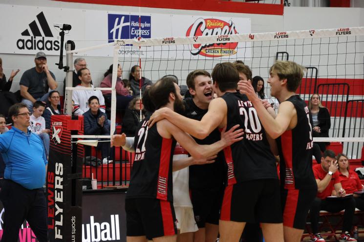 No. 15 Lewis Men's Volleyball Outlasts No. 16 Cal State-Northridge in Five Sets Saturday